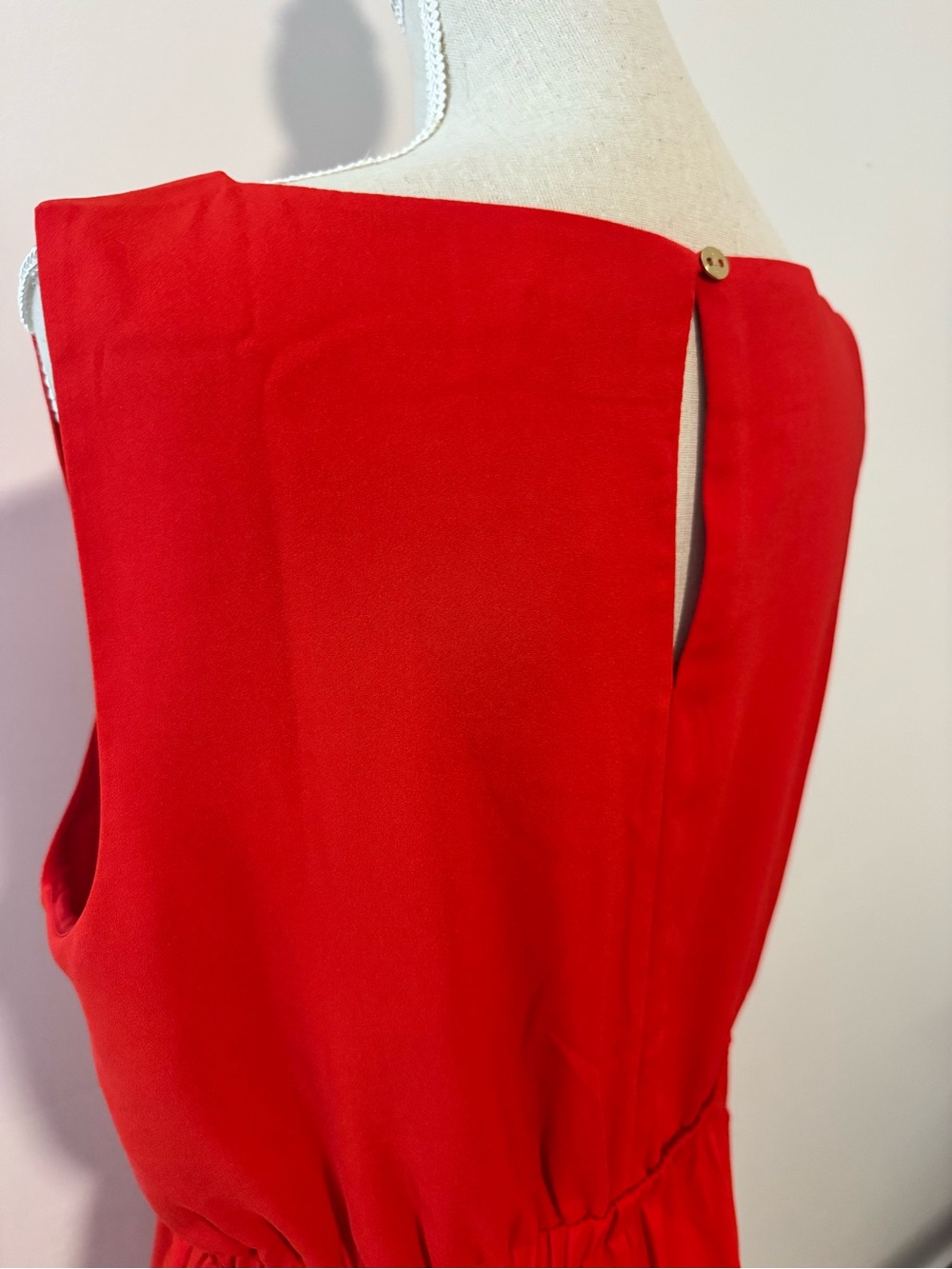 Ann Taylor NWT Classic Red Sleeveless Elastic-Waist Dress L - Picture 4 of 12